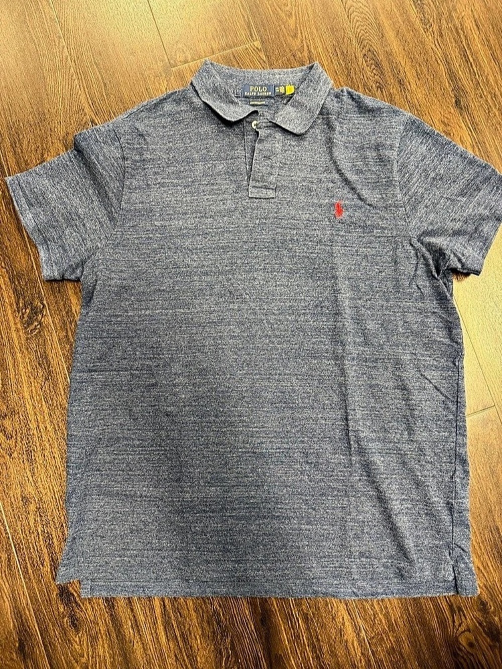 Polo Ralph Lauren Custom Slim Fit Heathered Polo Shirt Blue XXL